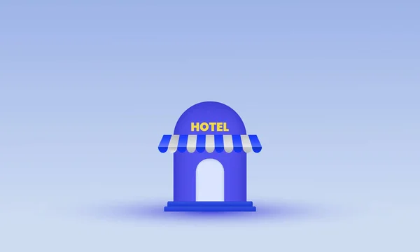独特的紫色酒店休闲矢量现代图标3D符号隔离背景 — 图库矢量图片