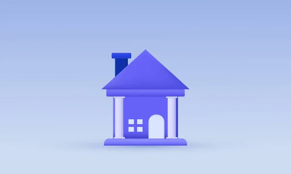 Icône Immobilière Simple Sur Fond Bleu — Image vectorielle