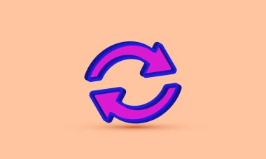 turuncu geri dönüşüm sembolü simgesi  