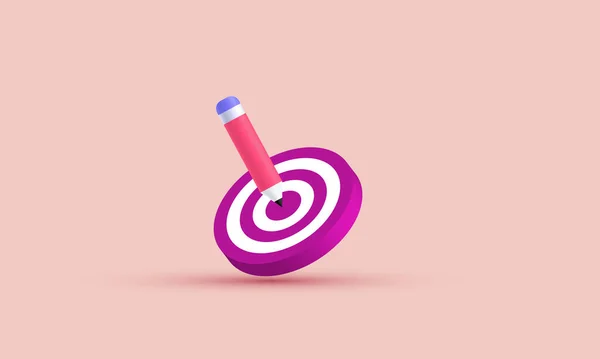 Target Realistic Vector Illustration Icon — Stock Vector
