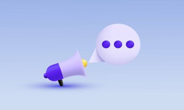 illustration unique minimal chat bubble megaphone vector icon 