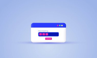 illustration modern unique downloading bar vector icon 