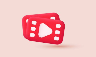 3D gerçekçi konsept sinema koltuğu sinema vektör tasarımı