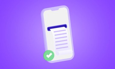 3d gerçekçi çevrimiçi fatura işlem onaylı karikatür biçimi yeni konsept vektör tasarımı