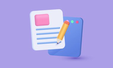 Yeni konsept vektör tasarımı için 3d gerçekçi simge beyaz görev yönetimi