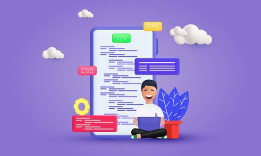 3d gerçekçi mobil web sitesi programlama web geliştirme etkili biçim vektör tasarımı