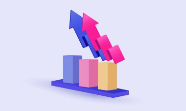 3d grafik simgesi iş simgesi gerçekçi yeni fikir kavramı vektörü