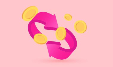 3d simge vektör döviz değişimi dolar yeni fikir tasarımı