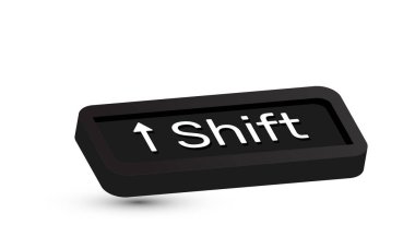 Beyaz arkaplan üzerinde 3d kaydırma bilgisayarı tuş yeni fikir simgesi tasarım vektörü