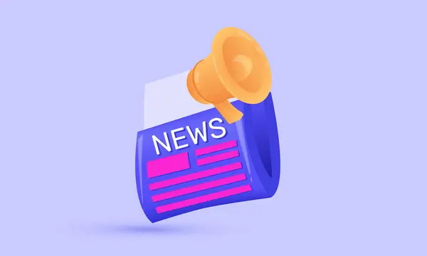 3d mor konsept dünya gazete gerçekçi ikon vektör tasarımı