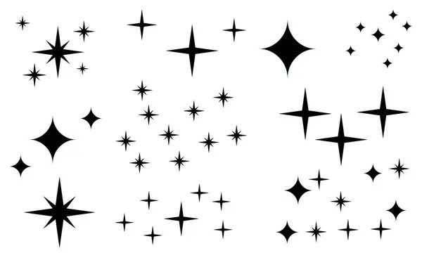 Yıldızların siyah beyaz bir resmi ve beyaz bir arkaplan.