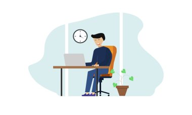  Coworking Concept vektör tasarımının tasviri. Web Sayfası, Bayrak, Sunum vs. için Düz Modern