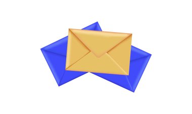 3D Zarf Harf Tasarım Vektörü 2 renk. Vektör illüstrasyonu 