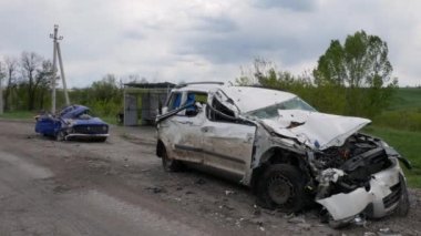 Witness the aftermath of a deadly artillery attack on civilian vehicles in Ukraine This shocking video shows the devastating impact of war on innocent lives. High quality 4k footage