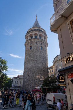  İstanbul 'daki Galata Kulesi. İstanbul 'un en çok ziyaret edilen yerlerinden biri.. 
