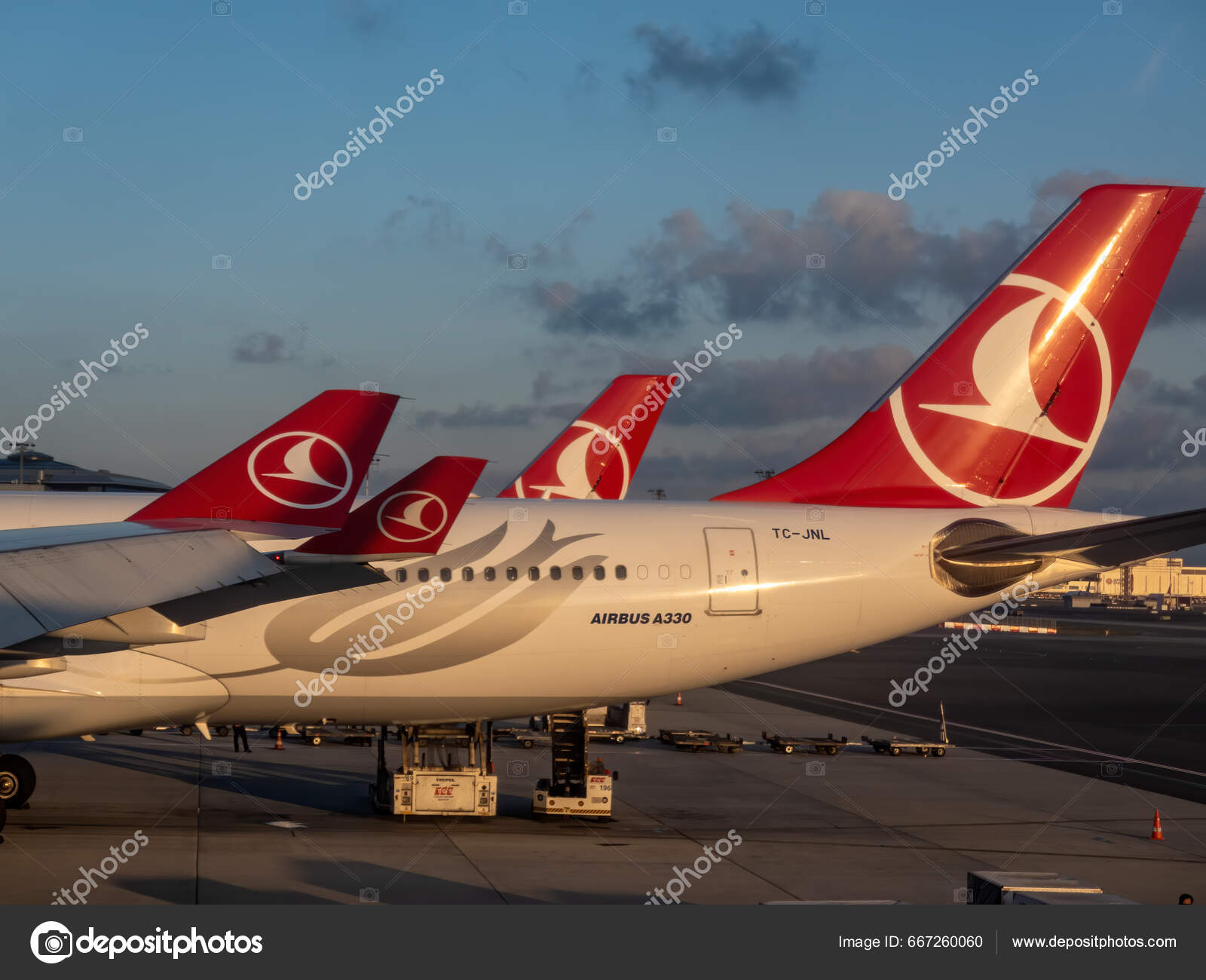 Turkey Airport 2023 Turkey Airlines Fleet Standing Turkey Airport Day Stock Editorial Photo