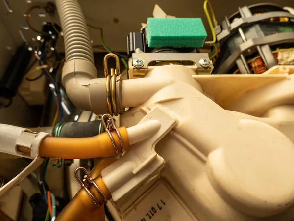 Dishwasher Details Motor Pipes Electricity — Stock Photo, Image