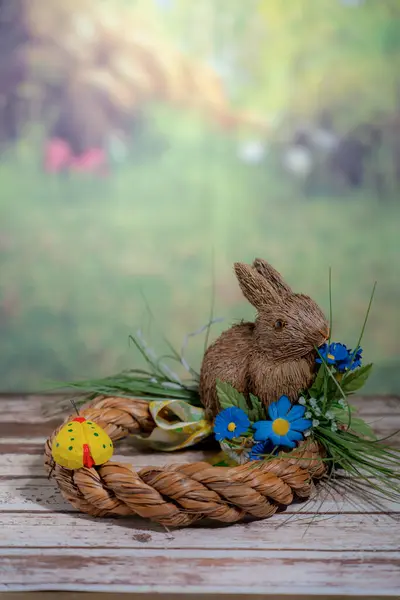 Coniglio Pasqua Ornamento Pasqua Resurrezione Domenica Concetto Foto Stock Royalty Free