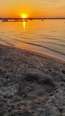 Beautiful sunset over the Polish sea