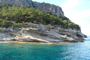 Deniz kıyısındaki görkemli kayalar