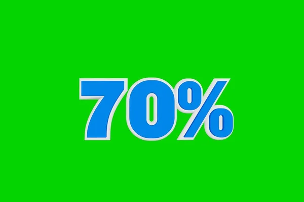 Цена Номер Семьдесят Процентов Формы Анимации Белых Синих Цветах Зеленом — стоковое фото