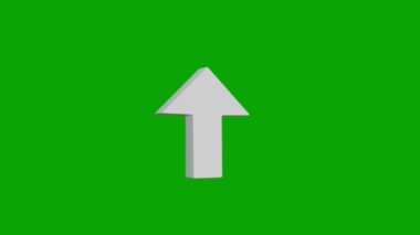 Yeşil arkaplanda 3d canlandırılmış ok simgesi