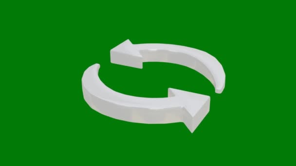 Geanimeerde Witte Sync Symbool Een Groene Achtergrond — Stockvideo