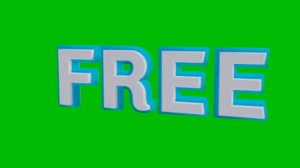 Безкоштовне Слово Білий Синій Кольори Обертаються Праворуч Ліворуч Зеленому Фоні — стокове відео