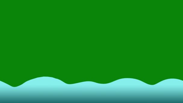 Pętla Animowane Fale Morskie Kreskówki Zielonym Tle Poruszający Się Krąg — Wideo stockowe