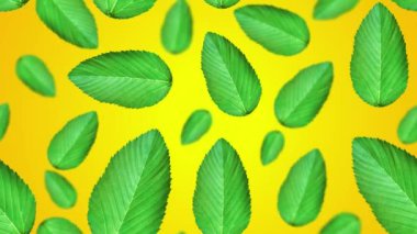 Sarı ve turuncu renkli arka planda yükselen yaprak deseni. Güzel sonbahar