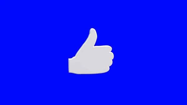 Kciuki Górę Znak Niebieskim Tle Renderowanie — Zdjęcie stockowe