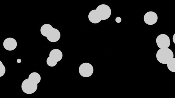 Transición Animada Burbujas Color Blanco Sobre Fondo Negro Mover Abajo — Vídeo de stock