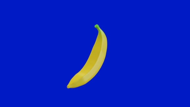 Animacja Banana Niebieskim Tle Symbol Efektu Cgi — Wideo stockowe