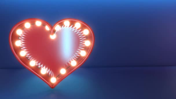 Animation Von Roten Herzen Und Schönen Lichtern Den Rändern Mit — Stockvideo