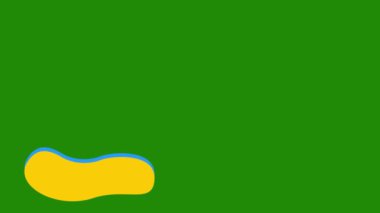 Üçüncü olarak, yeşil arka planda açık mavi ve koyu sarıya iki renk boya. 4k pankartı