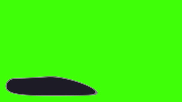 Eine Einfache Dunkle Ovale Form Unteren Drittel Auf Grünem Hintergrund — Stockvideo