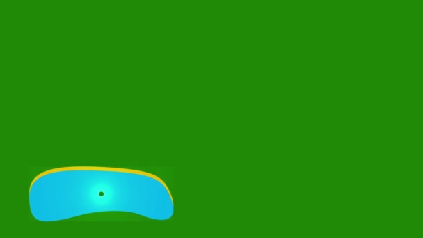 下の3番目は緑の背景に2色のライトブルーとダークイエローをペイントします 4Kバナー — ストック動画