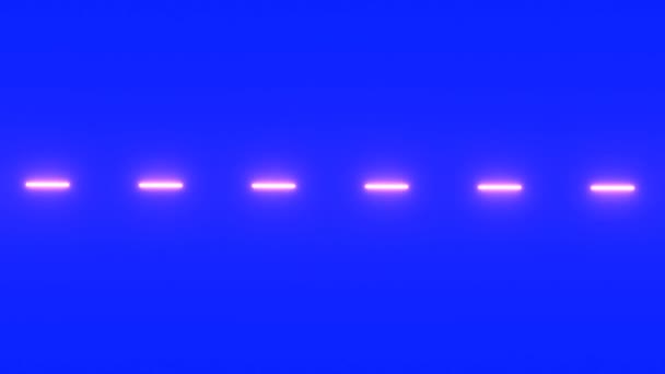 Garis Putus Putus Neon Pada Latar Belakang Biru Laser Tembakan — Stok Video