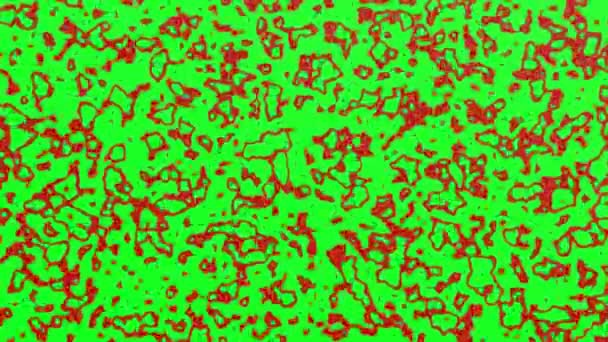 在绿色背景上移动的红色流体抽象背景 — 图库视频影像