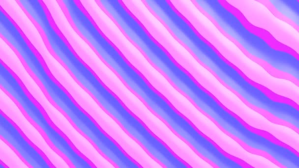 Хвилястий Рожевий Фіолетовий Абстрактний Фон Рухається Справа Наліво Смугастий Мотив — стокове відео