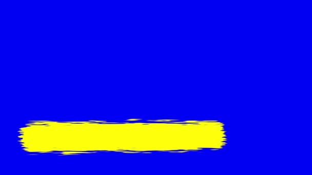 グラウンジスタイルの黄色い下の3番目 ブラシペイントストロークバナー — ストック動画