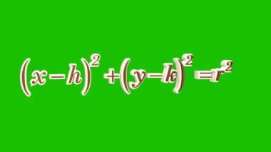 Çember Denklem Formülü. Çember denkleminin matematiksel formülü. Çember sayımı çözümü. 4k animasyon 3d görseller