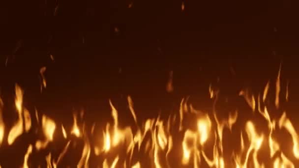 Eld Visuell Effekt Isolerad Svart Animering Lågor Som Brinner För — Stockvideo