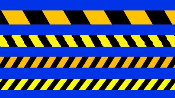 Pacchetto Illustrazione Linea Polizia Isolato Blu Area Pericolosa Simbolo Linea — Video Stock