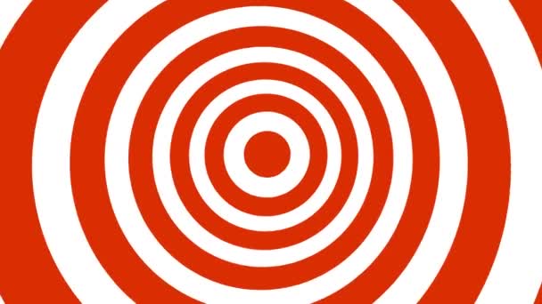 Červené Bílé Hypnotické Spirálové Abstraktní Pozadí Pohybující Kruzích Smyčkách — Stock video