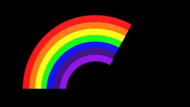 Rainbow Animation Visuell Isolerad Svart Visuella Effekter För Att Försköna — Stockvideo