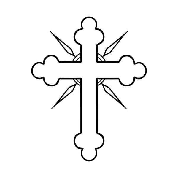 종교적 십자가와 십자가 종교적 — 스톡 벡터