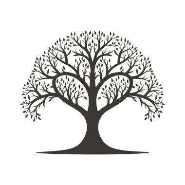 Ağaç simge vektör web ve mobil uygulaması tasarımı, ağaç logo kavramı için izole üzerinde beyaz arka plan