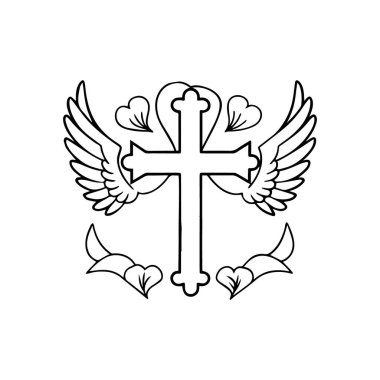 izole edilmiş Hristiyan çapraz tasarımı, vektör illüstrasyonu