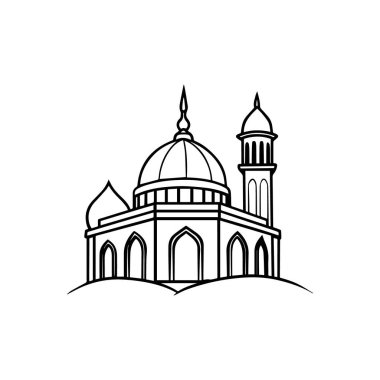 İslami cami simgesi vektör illüstrasyon tasarımı